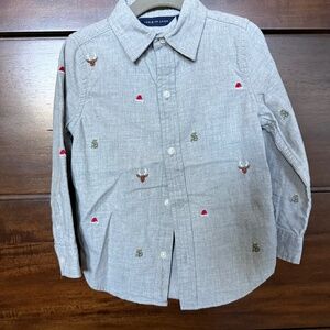 Janie and Jack Embroidered Flannel Shirt Size 3